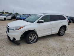 Salvage cars for sale at New Braunfels, TX auction: 2015 Toyota Highlander XLE