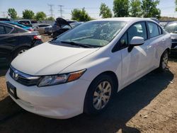 Vehiculos salvage en venta de Copart Elgin, IL: 2012 Honda Civic LX