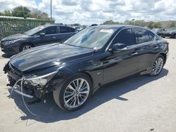 Salvage cars for sale from Copart Orlando, FL: 2020 Infiniti Q50 Pure