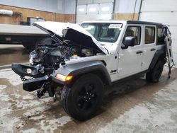 Salvage cars for sale at Kincheloe, MI auction: 2022 Jeep Wrangler Unlimited Sport