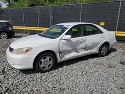 Salvage cars for sale at Waldorf, MD auction: 2002 Toyota Camry LE