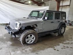 Salvage cars for sale at North Billerica, MA auction: 2018 Jeep Wrangler Unlimited Sport