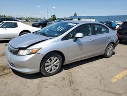 Honda Civic salvage cars for sale: 2012 Honda Civic LX