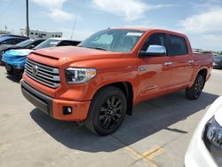 Salvage cars for sale at Grand Prairie, TX auction: 2018 Toyota Tundra Crewmax Limited