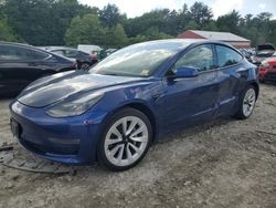 Salvage cars for sale at Mendon, MA auction: 2022 Tesla Model 3