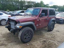 Salvage cars for sale at North Billerica, MA auction: 2021 Jeep Wrangler Sport