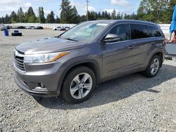 Salvage cars for sale from Copart Graham, WA: 2015 Toyota Highlander Limited
