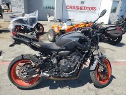 Salvage motorcycles for sale at Rancho Cucamonga, CA auction: 2021 Yamaha MT07