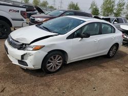 Salvage cars for sale at Elgin, IL auction: 2012 Honda Civic EX