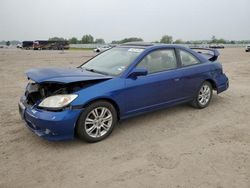 Honda salvage cars for sale: 2005 Honda Civic EX