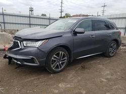 Salvage cars for sale at Chicago Heights, IL auction: 2017 Acura MDX Advance