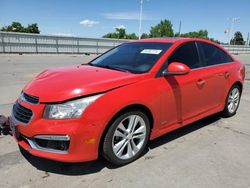 Chevrolet salvage cars for sale: 2015 Chevrolet Cruze LTZ