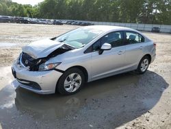 Salvage cars for sale at North Billerica, MA auction: 2013 Honda Civic LX
