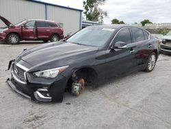 Salvage cars for sale at Tulsa, OK auction: 2021 Infiniti Q50 Luxe