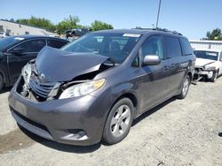 Salvage cars for sale at Sacramento, CA auction: 2015 Toyota Sienna LE