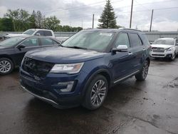 Salvage cars for sale at Ham Lake, MN auction: 2016 Ford Explorer Platinum