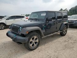 Salvage cars for sale at Houston, TX auction: 2017 Jeep Wrangler Unlimited Sport