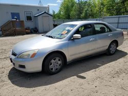 Salvage cars for sale at Lyman, ME auction: 2007 Honda Accord LX