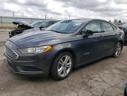Salvage cars for sale at Dyer, IN auction: 2018 Ford Fusion SE Hybrid