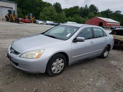 Salvage cars for sale at Mendon, MA auction: 2003 Honda Accord LX