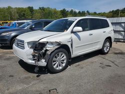 Salvage cars for sale at Exeter, RI auction: 2008 Toyota Highlander Hybrid Limited