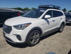 Salvage cars for sale from Copart Sacramento, CA: 2017 Hyundai Santa FE SE Ultimate