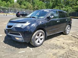 Salvage cars for sale at Waldorf, MD auction: 2012 Acura MDX Technology