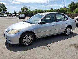 Salvage cars for sale from Copart San Martin, CA: 2005 Honda Civic LX