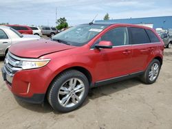 Salvage cars for sale from Copart Woodhaven, MI: 2012 Ford Edge Limited
