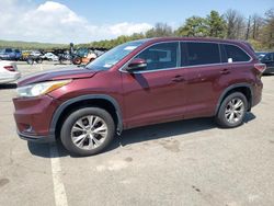 Salvage cars for sale at Brookhaven, NY auction: 2015 Toyota Highlander LE