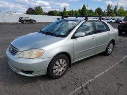 Salvage cars for sale from Copart Portland, OR: 2003 Toyota Corolla CE