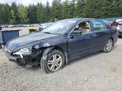 Salvage cars for sale at Graham, WA auction: 2007 Honda Accord EX