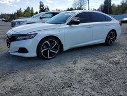 Salvage cars for sale from Copart Graham, WA: 2022 Honda Accord Hybrid Sport