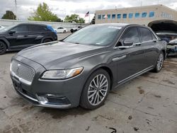 Lincoln Continental Select salvage cars for sale: 2017 Lincoln Continental Select