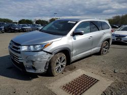 Salvage cars for sale at East Granby, CT auction: 2018 Toyota Highlander LE