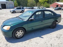 Salvage cars for sale at Mendon, MA auction: 2001 Honda Civic LX