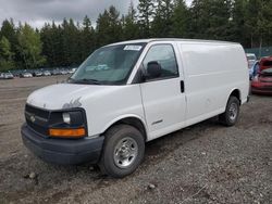 Salvage trucks for sale at Graham, WA auction: 2005 Chevrolet Express G2500
