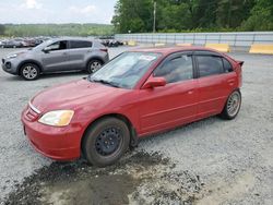 Salvage cars for sale from Copart Concord, NC: 2002 Honda Civic EX