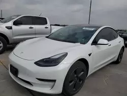 Salvage cars for sale at Grand Prairie, TX auction: 2021 Tesla Model 3