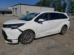 Salvage cars for sale from Copart Arlington, WA: 2021 Toyota Sienna LE