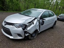 Salvage cars for sale from Copart Bowmanville, ON: 2016 Toyota Corolla L