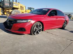 Salvage cars for sale at Grand Prairie, TX auction: 2021 Honda Accord Sport