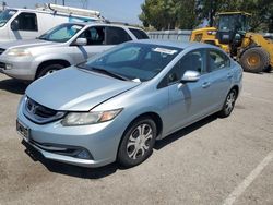 Salvage cars for sale from Copart Rancho Cucamonga, CA: 2013 Honda Civic Hybrid