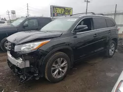 Salvage cars for sale at Chicago Heights, IL auction: 2015 Toyota Highlander XLE