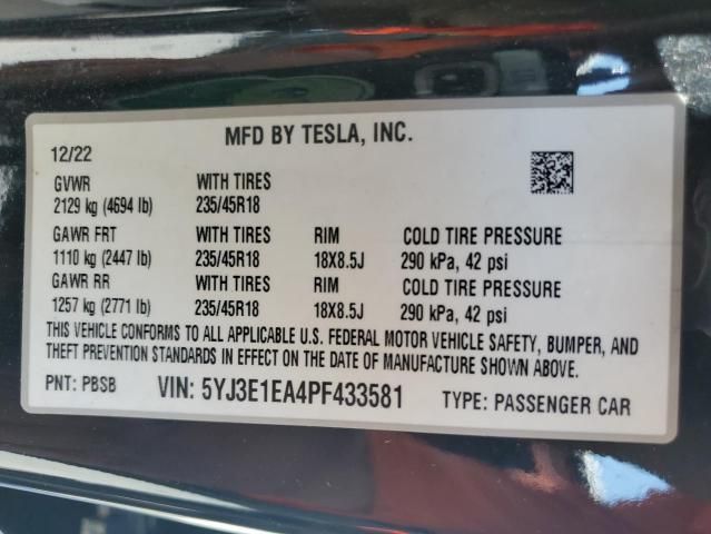 2023 Tesla Model 3