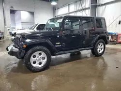 Salvage cars for sale at Ham Lake, MN auction: 2014 Jeep Wrangler Unlimited Sahara