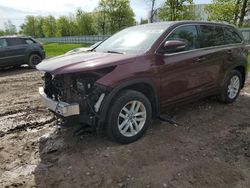 Salvage cars for sale at Central Square, NY auction: 2016 Toyota Highlander LE
