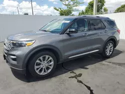 Salvage cars for sale at Miami, FL auction: 2021 Ford Explorer Limited