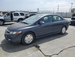 Salvage cars for sale at Sun Valley, CA auction: 2007 Honda Civic Hybrid