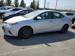 Salvage cars for sale at Rancho Cucamonga, CA auction: 2016 Toyota Corolla L